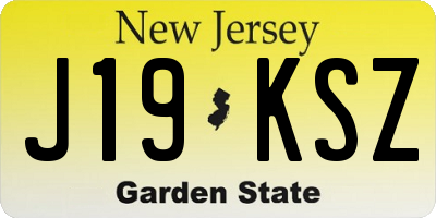 NJ license plate J19KSZ
