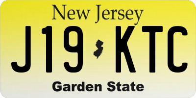 NJ license plate J19KTC