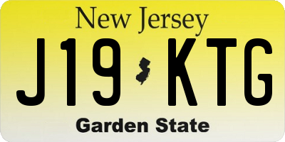 NJ license plate J19KTG