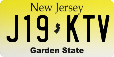 NJ license plate J19KTV