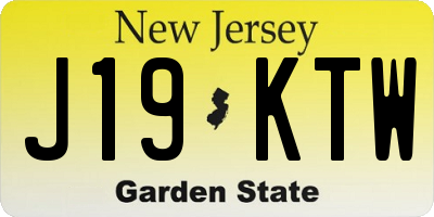 NJ license plate J19KTW