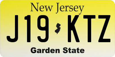 NJ license plate J19KTZ
