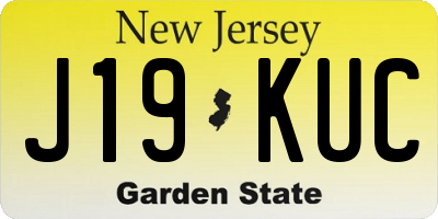 NJ license plate J19KUC
