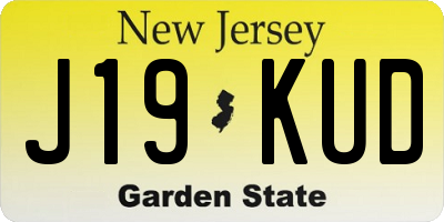 NJ license plate J19KUD