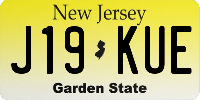 NJ license plate J19KUE