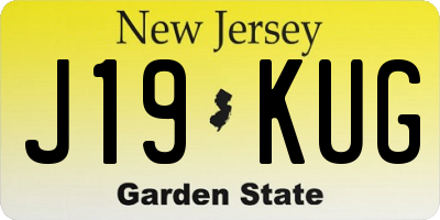 NJ license plate J19KUG