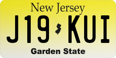 NJ license plate J19KUI