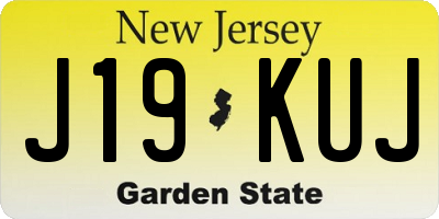NJ license plate J19KUJ