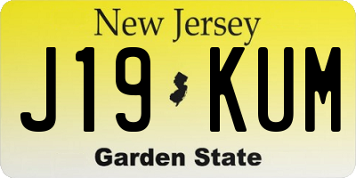 NJ license plate J19KUM