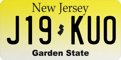 NJ license plate J19KUO