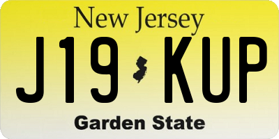 NJ license plate J19KUP