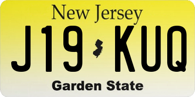 NJ license plate J19KUQ
