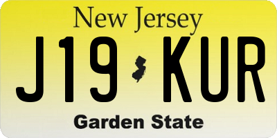 NJ license plate J19KUR