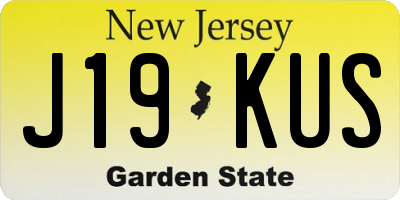 NJ license plate J19KUS