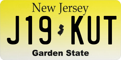 NJ license plate J19KUT