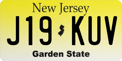 NJ license plate J19KUV