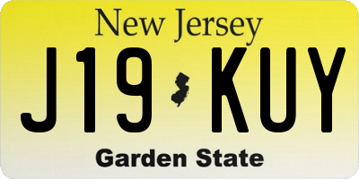 NJ license plate J19KUY