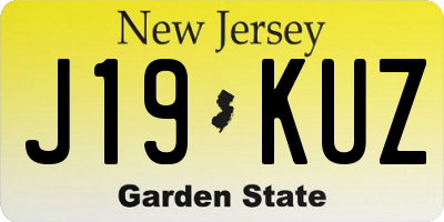 NJ license plate J19KUZ