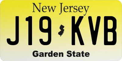 NJ license plate J19KVB