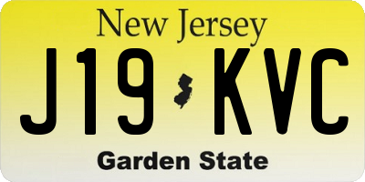 NJ license plate J19KVC