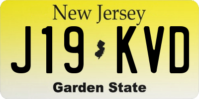 NJ license plate J19KVD