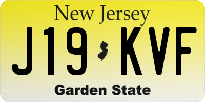 NJ license plate J19KVF