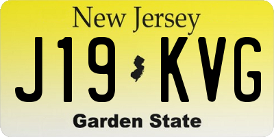 NJ license plate J19KVG