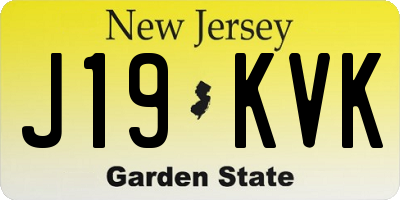 NJ license plate J19KVK
