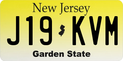 NJ license plate J19KVM