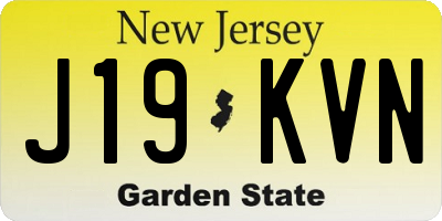 NJ license plate J19KVN