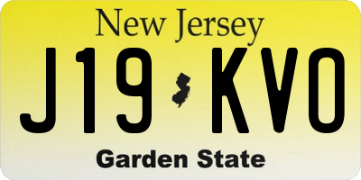 NJ license plate J19KVO