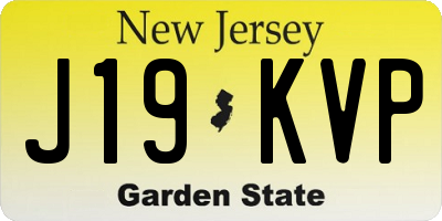 NJ license plate J19KVP