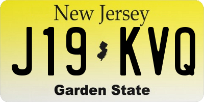 NJ license plate J19KVQ