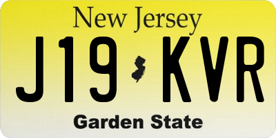 NJ license plate J19KVR