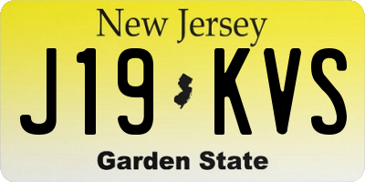 NJ license plate J19KVS