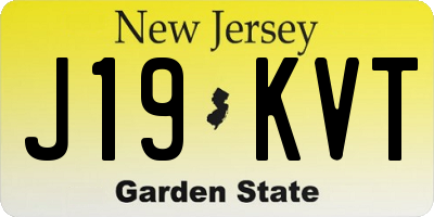 NJ license plate J19KVT