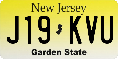 NJ license plate J19KVU