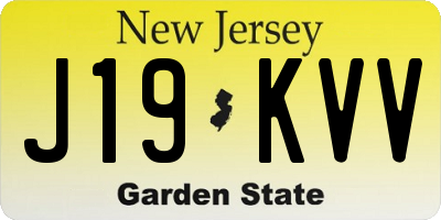 NJ license plate J19KVV
