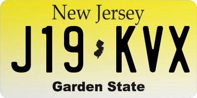 NJ license plate J19KVX