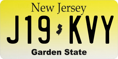 NJ license plate J19KVY