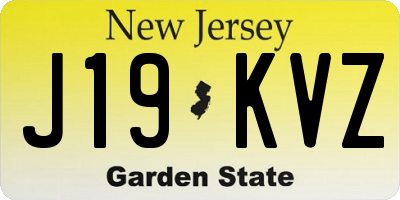 NJ license plate J19KVZ