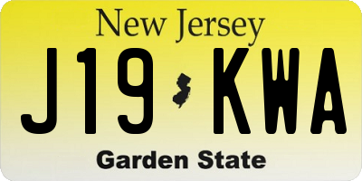 NJ license plate J19KWA