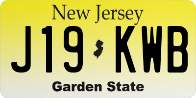 NJ license plate J19KWB