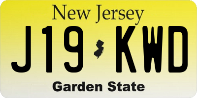 NJ license plate J19KWD