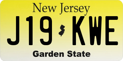 NJ license plate J19KWE