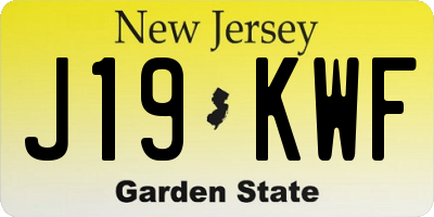 NJ license plate J19KWF