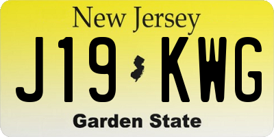 NJ license plate J19KWG