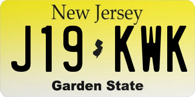 NJ license plate J19KWK