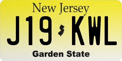 NJ license plate J19KWL