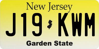 NJ license plate J19KWM